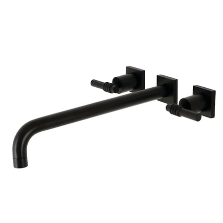 Kingston Brass KS6040ML Wall Mount Tub Faucet, Matte Black KS6040ML